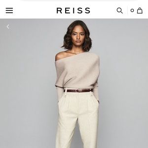 Reiss Lorna Asymmetric top in Stone